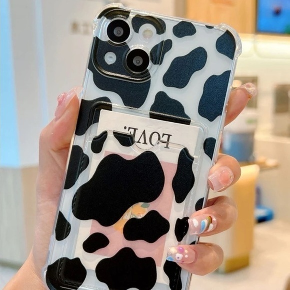 ⚠️Clearance🐮iPhone 14/Pro/Pro Max Cow Print Phone Case With Card Slot - Picture 4 of 4